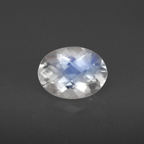 Pierre de lune arc-en-ciel Bleu blanc naturelle Coupe ovale, 1.42 ct, VS