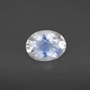 Pierre de lune arc-en-ciel blanc naturelle coupe ovale, 1,31 ct, VS