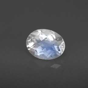 Pierre de lune arc-en-ciel blanc naturelle coupe ovale, 1,31 ct, VS