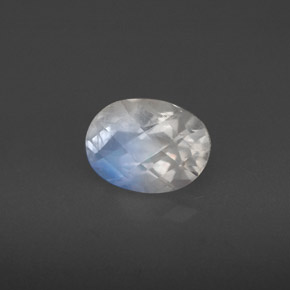 Pierre de lune arc-en-ciel Bleu blanc naturelle Coupe ovale, 1.30 ct, VS