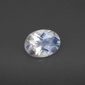 Pierre de lune arc-en-ciel blanc naturelle coupe ovale, 1,05 ct, VS