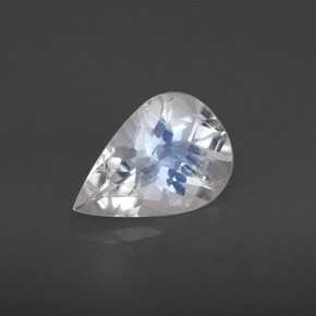 Pierre de lune arc-en-ciel blanc naturelle en forme de poire, 1,40 ct, VS