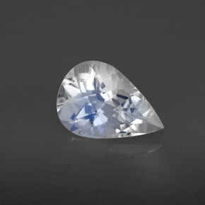 Pierre de lune arc-en-ciel blanc naturelle en forme de poire, 1,40 ct, VS