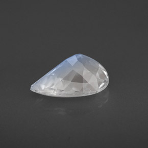 Pierre de lune arc-en-ciel blanc naturelle en forme de poire, 1,40 ct, VS