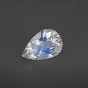 Pierre de lune arc-en-ciel blanc naturelle en forme de poire, 1,17 ct, VS