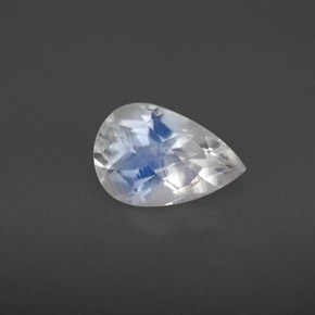 Pierre de lune arc-en-ciel blanc naturelle en forme de poire, 1,17 ct, VS