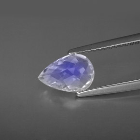 Pierre de lune arc-en-ciel Bleu blanc naturelle En forme de poire, 1.17 ct, VS
