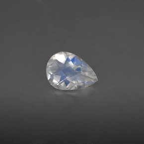 Pierre de lune arc-en-ciel blanc naturelle en forme de poire, 0,79 ct, VS