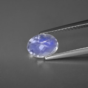 Pierre de lune arc-en-ciel blanc naturelle coupe ovale, 0,94 ct, VS