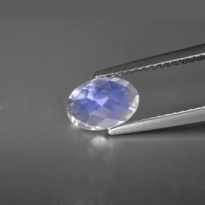 Pierre de lune arc-en-ciel Bleu blanc naturelle Coupe ovale, 0.88 ct, VS