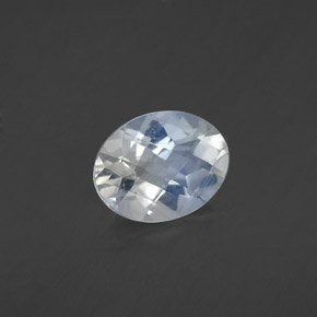 Pierre de lune arc-en-ciel blanc naturelle coupe ovale, 1,06 ct, transparent