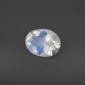 Pierre de lune arc-en-ciel Bleu blanc naturelle Coupe ovale, 1.05 ct, VS