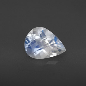 Pierre de lune arc-en-ciel blanc naturelle en forme de poire, 1,28 ct, VS