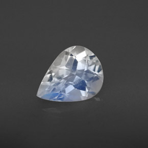 Pierre de lune arc-en-ciel blanc naturelle en forme de poire, 1,28 ct, VS