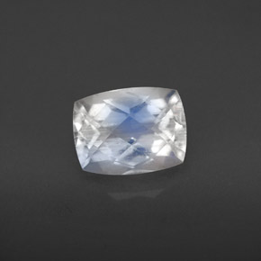 Pierre de lune arc-en-ciel Bleu blanc naturelle Coupe coussin, 1.58 ct, VS