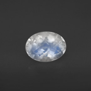 Pierre de lune arc-en-ciel blanc naturelle coupe ovale, 1,34 ct, VS