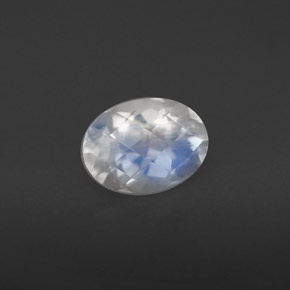 Pierre de lune arc-en-ciel blanc naturelle coupe ovale, 1,34 ct, VS