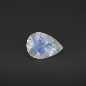 Pierre de lune arc-en-ciel Bleu blanc naturelle En forme de poire, 0.86 ct, VS