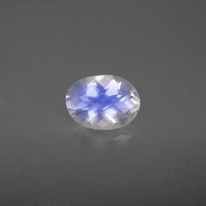 Pierre de lune arc-en-ciel Bleu blanc naturelle Coupe ovale, 0.99 ct, VVS-VS