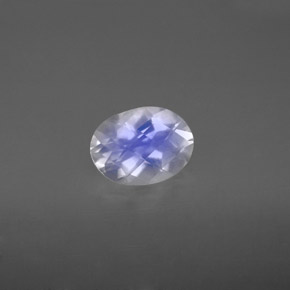 Pierre de lune arc-en-ciel Bleu blanc naturelle Coupe ovale, 0.99 ct, VVS-VS