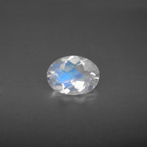Pierre de lune arc-en-ciel blanc naturelle coupe ovale, 0,94 ct, VS-SI