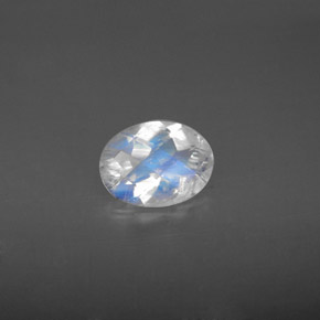 Pierre de lune arc-en-ciel blanc naturelle coupe ovale, 0,94 ct, VS-SI