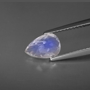 Pierre de lune arc-en-ciel Bleu blanc naturelle En forme de poire, 1.11 ct, VVS-VS