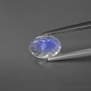 Pierre de lune arc-en-ciel blanc naturelle coupe ovale, 1,10 ct, VS