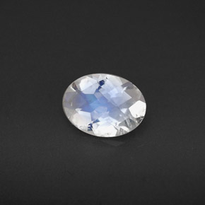 Pierre de lune arc-en-ciel Bleu blanc naturelle Coupe ovale, 0.85 ct, VS
