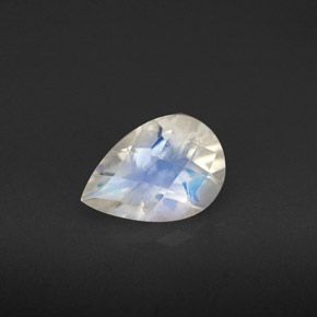 Pierre de lune arc-en-ciel Bleu blanc naturelle En forme de poire, 1.07 ct, VS-SI