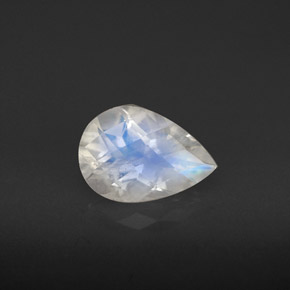 Pierre de lune arc-en-ciel Bleu blanc naturelle En forme de poire, 1.07 ct, VS-SI