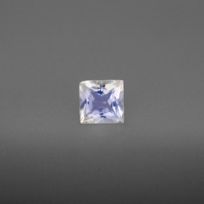Pierre de lune arc-en-ciel blanc naturelle carré, 0,57 ct, VS