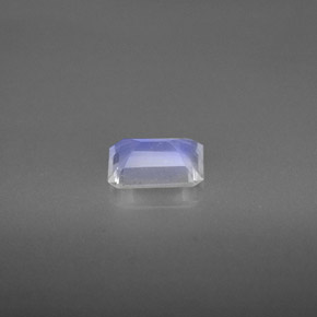 Pierre de lune arc-en-ciel blanc naturelle taille émeraude, 0,81 ct, VS