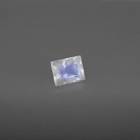Pierre de lune arc-en-ciel Bleu blanc naturelle Baquette, 0.55 ct, VS