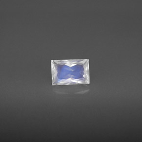 Pierre de lune arc-en-ciel blanc naturelle baguette, 0,64 ct, VS