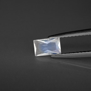 Pierre de lune arc-en-ciel blanc naturelle baguette, 0,42 ct, VS