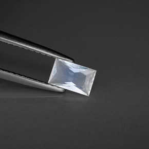 Pierre de lune arc-en-ciel blanc naturelle baguette, 0,42 ct, VS