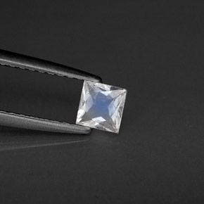 Pierre de lune arc-en-ciel Bleu blanc naturelle Carré, 0.23 ct, VS