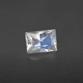 Pierre de lune arc-en-ciel blanc naturelle baguette, 0,64 ct, VS