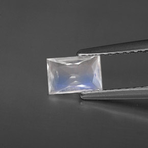 Pierre de lune arc-en-ciel blanc naturelle baguette, 0,40 ct, VS