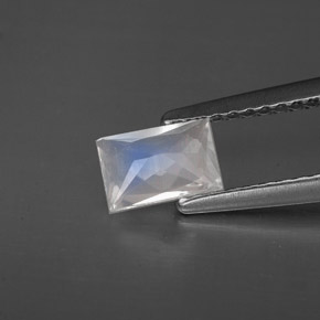 Pierre de lune arc-en-ciel blanc naturelle baguette, 0,40 ct, VS