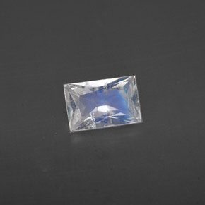 Pierre de lune arc-en-ciel blanc naturelle baguette, 0,44 ct, VS