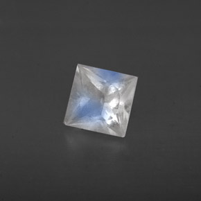 Pierre de lune arc-en-ciel blanc naturelle carré, 0,61 ct, VS