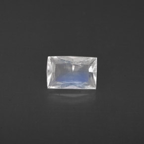 Pierre de lune arc-en-ciel Bleu blanc naturelle Baquette, 0.45 ct, VS