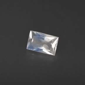 Pierre de lune arc-en-ciel Bleu blanc naturelle Baquette, 0.45 ct, VS