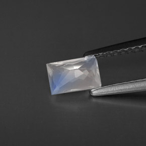 Pierre de lune arc-en-ciel Bleu blanc naturelle Baquette, 0.45 ct, VS