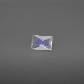 Pierre de lune arc-en-ciel blanc naturelle baguette, 0,51 ct, VS