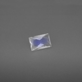 Pierre de lune arc-en-ciel blanc naturelle baguette, 0,51 ct, VS