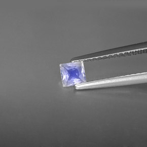 Pierre de lune arc-en-ciel Bleu blanc naturelle Carré, 0.20 ct, VS