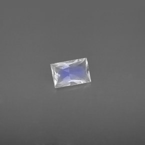 Pierre de lune arc-en-ciel Bleu blanc naturelle Baquette, 0.41 ct, VS